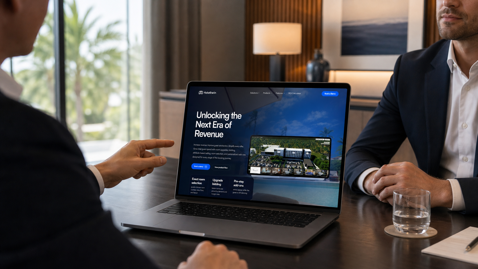 Hospitality digital twin platform mockup for Hoteltwin